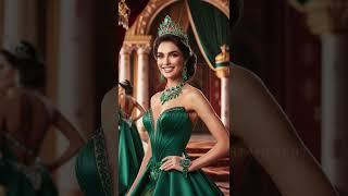 Beautiful  Queen with Lovely Smile | Green Crowned | Palace Beauty