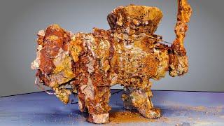 100 Years Underground! Rusty Antique MEAT GRINDER Restoration