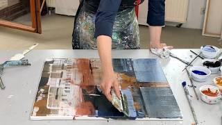 WOW! Best abstract acrylic painting techniques - Layering - DIY tools