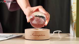 Personalized Photo Engraved Crystal Ball Lamp With Wooden Base Gift for Dad Review