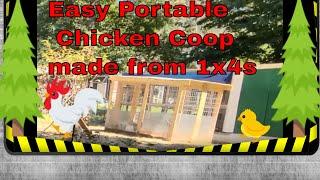 Easy Portable Chicken Coop made from 1x4s