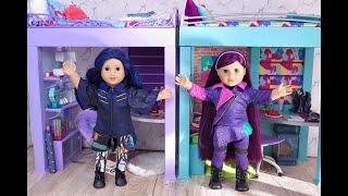 Doll Bedroom For Disney Descendants 3 Mal & Evie ~ Play and Dress Up in Doll Room!