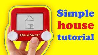 How to draw a house on an Etch A Sketch | Etch A Sketch drawing tutorial