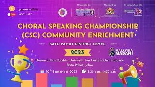 Choral Speaking Championship (CSC) Community Enrichment