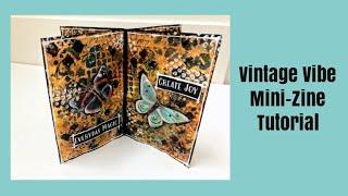 Mixed Media Art Journal Tutorial- Vintage Themed Mini-Zine