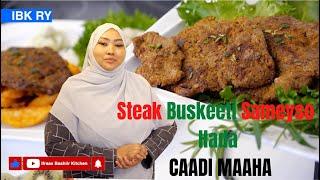 Steak Buskeeti aan ka sameeyay hilib aad ayuu u fudud yahay ee u sameyso qado