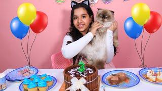 حفلة عيد ميلاد كوتي ! صار عمره 3 سنوات ! ! Shfa prepare a cat's birthday 3 years