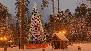 Christmas tree and Snow man in the park || A Big Christmas tree in the park.