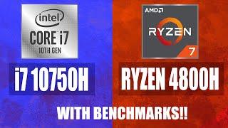Intel Core i7 10th Gen vs Ryzen 7 4800H Full Comparison!!