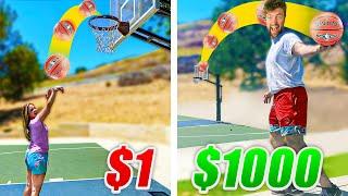 $1 vs $1000 TRICKSHOT BATTLE!