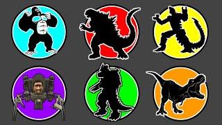 KUMPULAN MONSTER !! Godzilla, King Kong, Mechagodzilla, Kiryu, T-rex ...