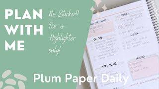 SIMPLE Plan With Me | No Stickers | Plump Paper Daily