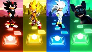 Shadow Hedgehog vs Fleetway Super Sonic vs Silver Hedgehog vs Cartoon Cat | Tiles Hop EDM Rush