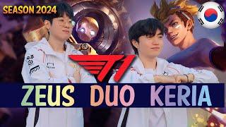 T1 Keria + Zeus Duo Botlane - EZREAL + BLITZCRANK - Patch 14.22 KR Ranked | lolrec