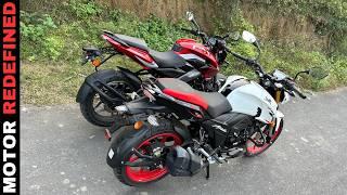 2024 TVS Apache 160 4V USD Vs Bajaj Pulsar NS160 Ride Comparison | Motor Redefined.