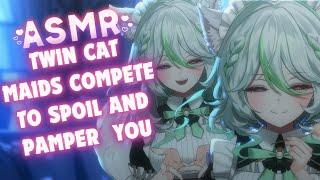 Twin Cat Maids Compete to Spoil & Pamper You ASMR【 3DIOS |  F4A | Personal Attention 】