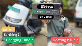 Ather Rizta Charger Full Details || Should We Need MCB & Earthing For EV Charging ?|| charging test