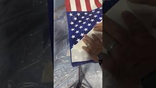 #TheAnthem #garagebeerswoodworks #americanflag #epoxyresin #woodworking #chainsawcarving  #family