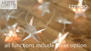 Battery Operated Multifunction Warm White LED Star Fairy Lights