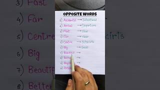Opposite Words  #englishlanguage #education #britishenglish #americanenglish #englishclass #short