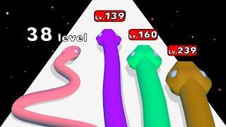 Snake Evolution - Level Up Colorful snake Satisfying ASMR Game Max Level Gameplay