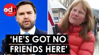 Moment Protesters Ambush JD Vance While on Family Skiing Holiday