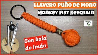 Como hacer un LLAVERO PUÑO DE MONO - How to make Monkey Fist Keychain - Paracord Crafts