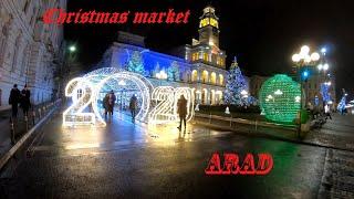 ⁴ᴷ Walking Christmas market in Arad, Romania
