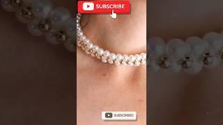 Diy Pearl choker necklace# choker  necklace#youtube #shortsvideo #shahina parveen craft diy.