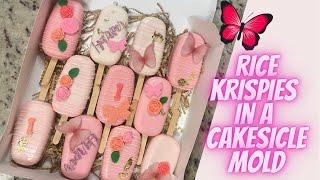 Step by Step: Rice Krispie Treats in Cakesicle Molds | Butterfly Birthday Treats