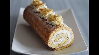 طرز تهیه رولت خامه ای به سبک قنادی | Best Cream Swiss Roll Recipe - Eng Subs