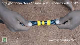 KSNM Drip - Straight Connector / 16 mm Lock - Product Code: 1042