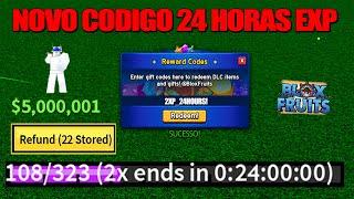 NOVO CÓDIGO +29 CÓDIGOS DE 2X XP BELI E RESET NO BLOX FRUITS 2024 - blox fruit codes