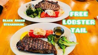 TRYING OUT FREE LOBSTER TAIL @ Black Angus Steakhouse