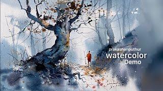 Mysterious watercolor painting | mystery of watercolor |   painting demo by prakashanputhur