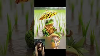 Fruit-themed little frog AI painting creative show cute fruit people fruits and vegetables modeling