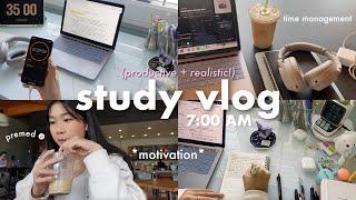 STUDY VLOG  how i manage my time, healthy routine as a premed, cafe hop, too much caffeine ‍