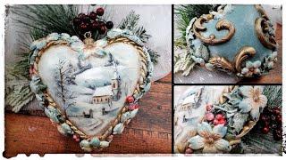 Heart with a winter view  Christmas decoration ....