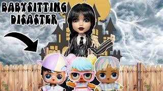 Wednesday Addams Babysitting Disaster with LOL Surprise Dolls