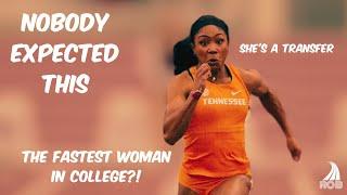 THIS transfer is the FASTEST woman in college?! || How the portal SAVED her career