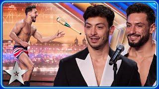 SEXY JUGGLERS Messoudi Brothers impress Judges with saucy act | Auditions | BGT 2024