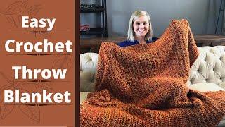 EASY Crochet Throw Blanket : Beginner Friendly : Autumn Throw Blanket