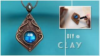 HANDMADE Tutorial：How to Making a Polymer Clay Jewelry Vintage Pendant