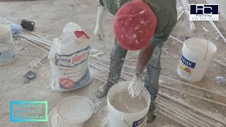 How To Mix Skimming(Homecharm) Paint with Pop Cement || Easiest way|| Building In Ghana — Part 1