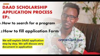 How to apply for DAAD scholarship 2021│fill application form│ search for program│no IETLTS  EPISODE2