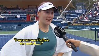 Mirra Andreeva Interview after beating Iga Swiatek in Dubai