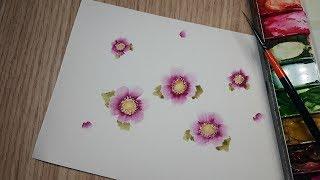 꽃그리기 뭐 이런방법으로 그림을?...Very easy and simple way to draw flowers