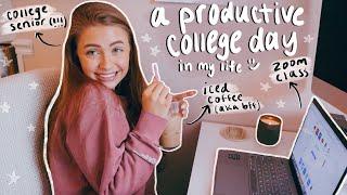 PRODUCTIVE COLLEGE DAY IN MY LIFE: online classes, homework, my iced coffee recipe, planning & more