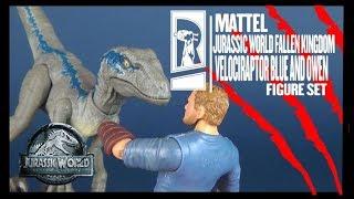 Toy Spot | Mattel Jurassic World Fallen Kindgom Velociraptor Blue and Owen