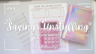 February 2025 End of the Month Savings Unstuffing | How Much Did I Save | Low Income Weekly Paycheck